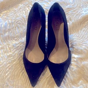 Schutz Black Nubuck Heels